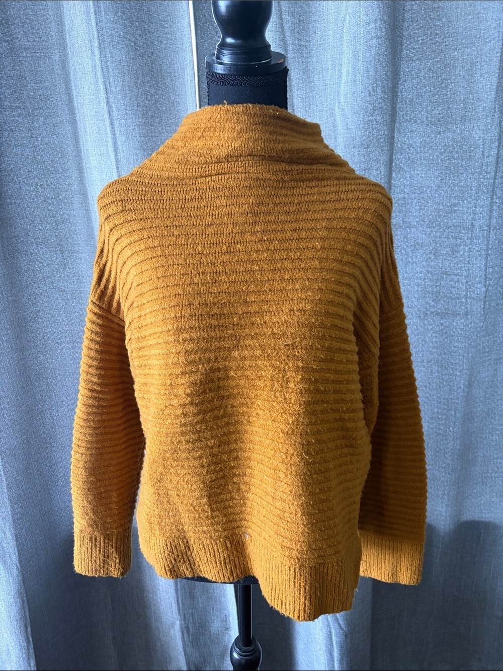 Madewell Ribbed Funnelneck Sweater in Mustard Gold